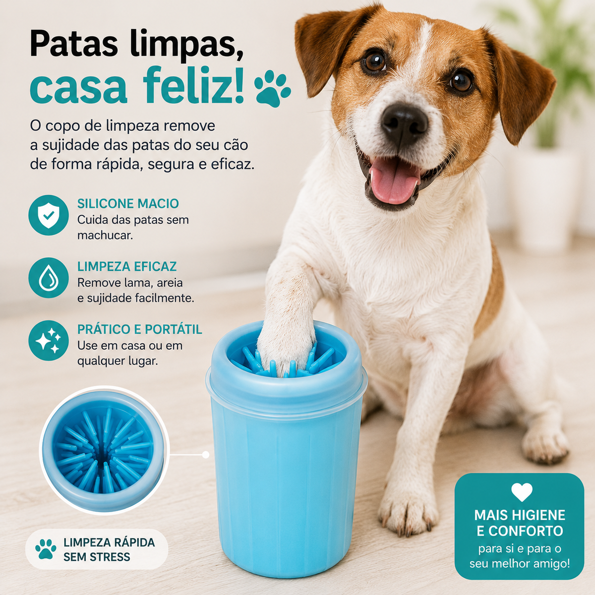 Bicchiere per la pulizia delle zampe del cane