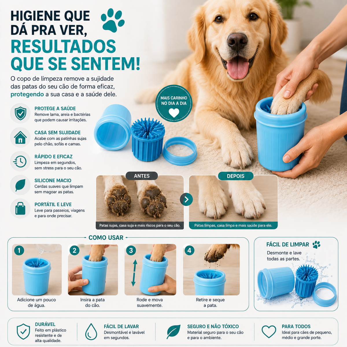 Bicchiere per la pulizia delle zampe del cane