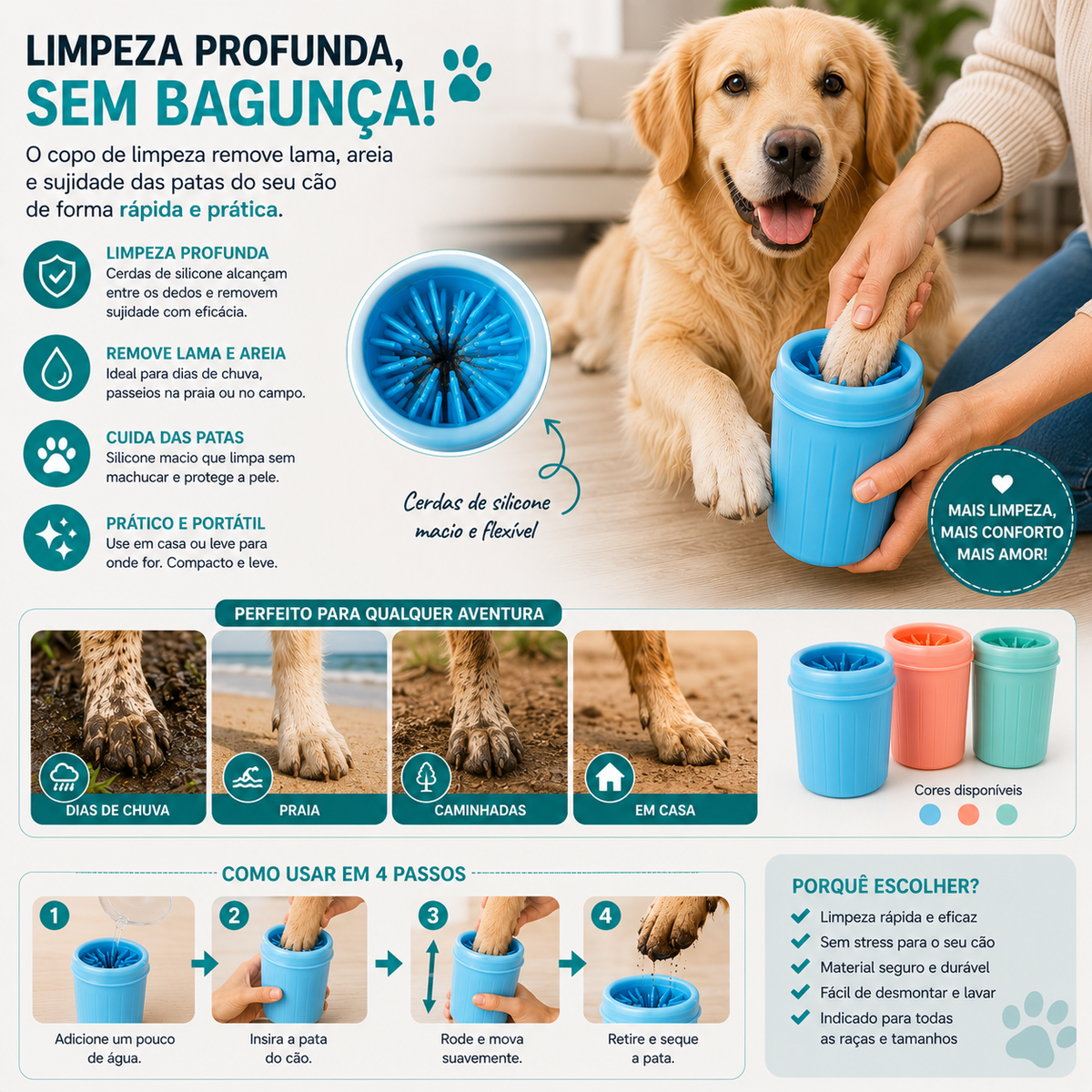 Bicchiere per la pulizia delle zampe del cane
