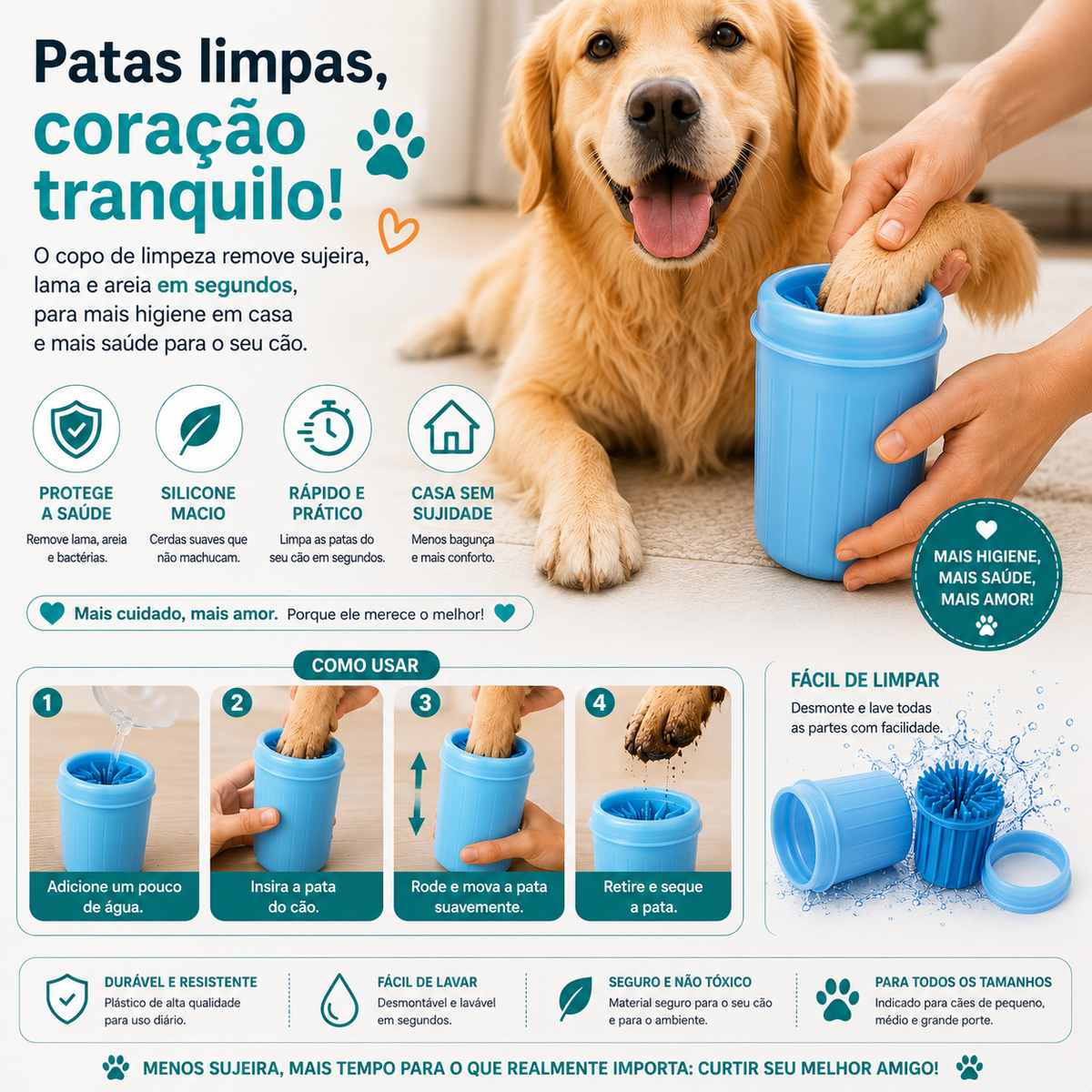 Bicchiere per la pulizia delle zampe del cane