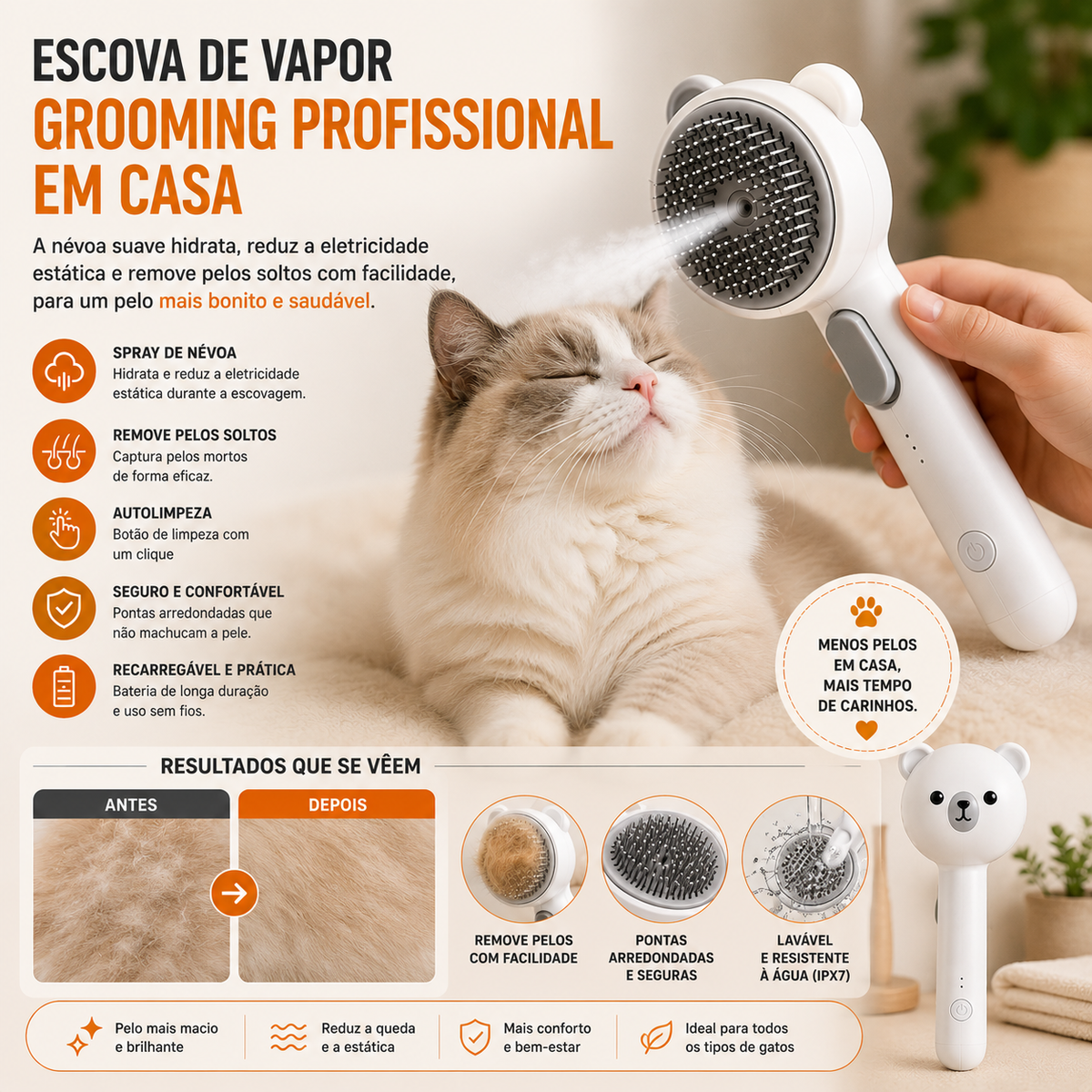 Escova Steam Cat Pro